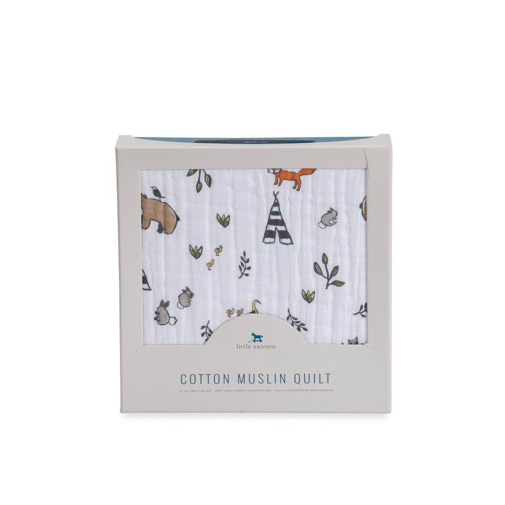 Little Unicorn Cotton Muslin Quilt Forest Friends Age 0+ Boy