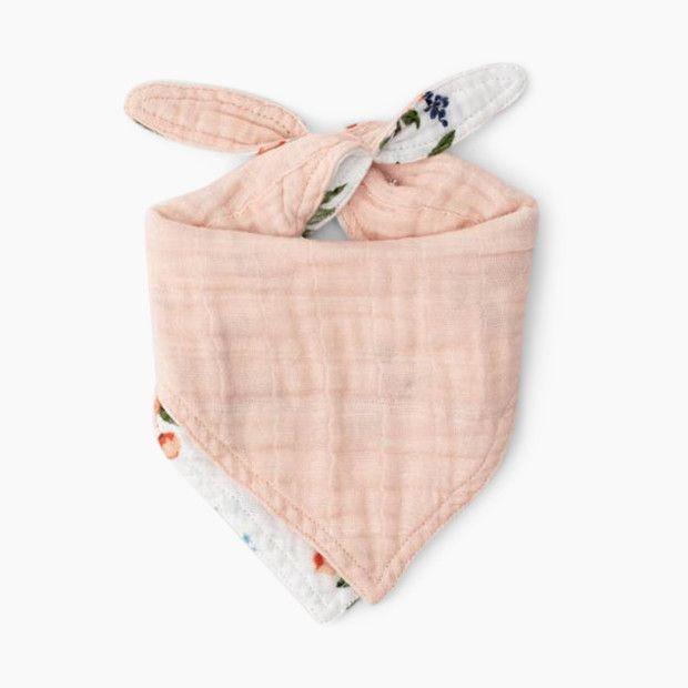 Little Unicorn Cotton Muslin Reversible Bandana Bib Watercolor Roses Age 0+ Girl