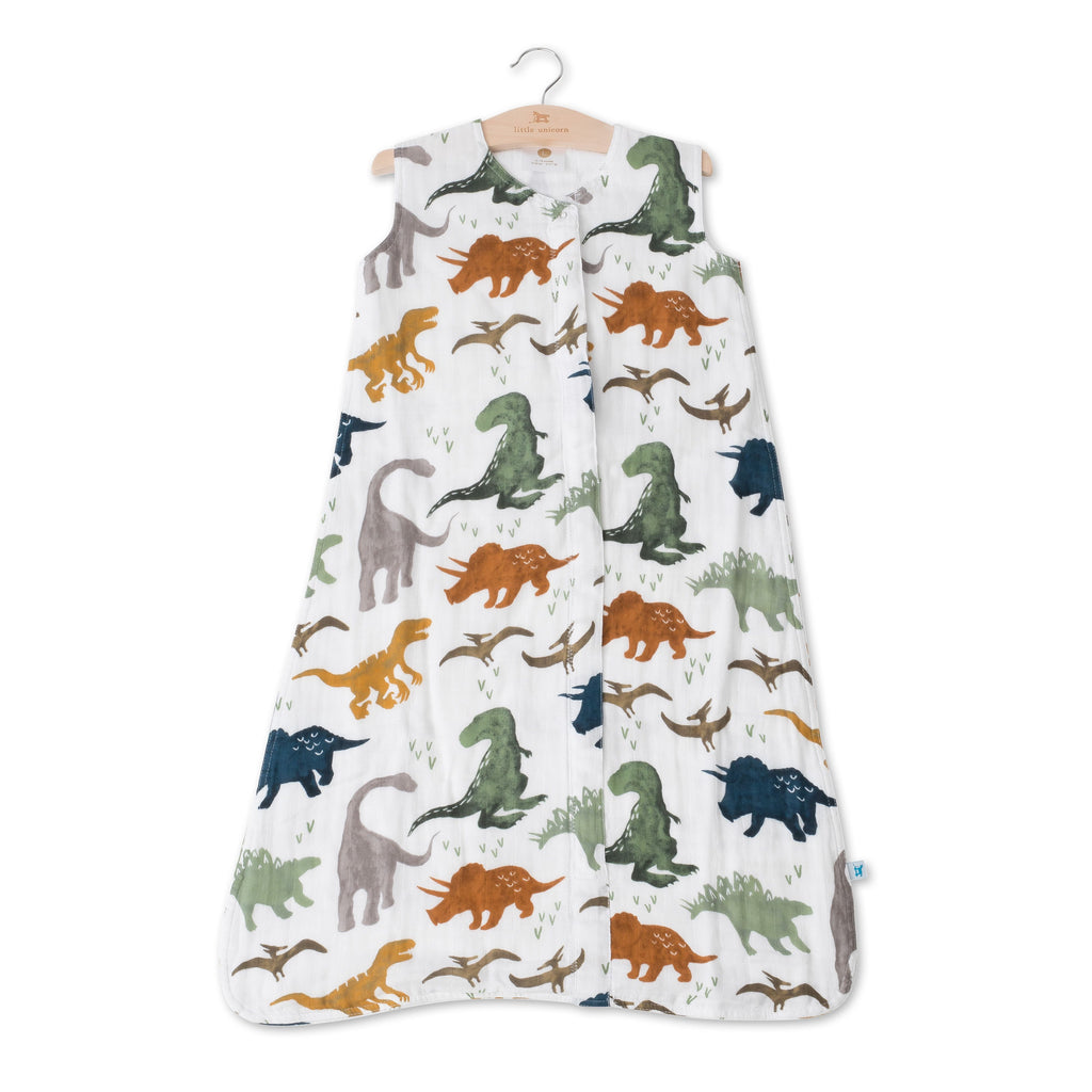 Little Unicorn Cotton Muslin Sleep Bag Large - Dino Friends Age-12 Months to 18 Months (Holds weight from 9Kg- 12Kg)