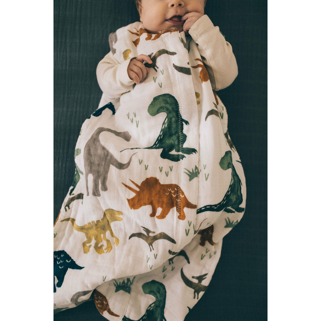 Little Unicorn Cotton Muslin Sleep Bag Large - Dino Friends Age-12 Months to 18 Months (Holds weight from 9Kg- 12Kg)