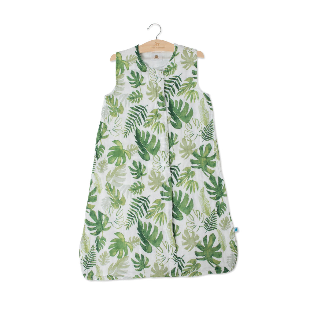 Little Unicorn Cotton Muslin Sleep Bag Medium Tropical Leaf Age 6-12M Unisex