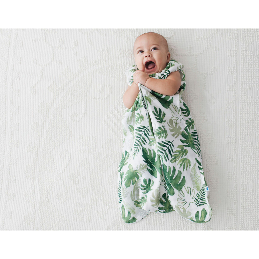 Little Unicorn Cotton Muslin Sleep Bag Medium Tropical Leaf Age 6-12M Unisex