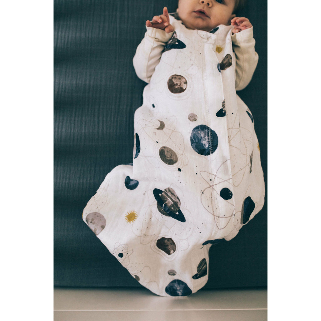 Little Unicorn Cotton Muslin Sleep Bag Small -Planetary Age-Newborn to 6 Months (Holds weight from 4Kg- 8Kg)