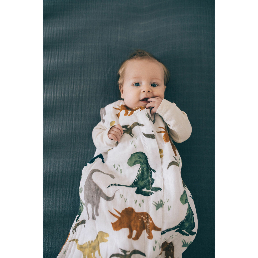 Little Unicorn Cotton Muslin Sleep Bag Small Dino Friends Age 0-6M Boy