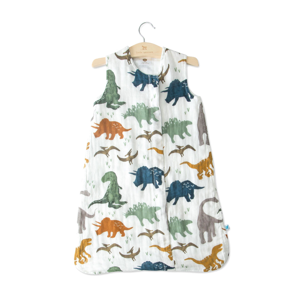 Little Unicorn Cotton Muslin Sleep Bag Small Dino Friends Age 0-6M Boy