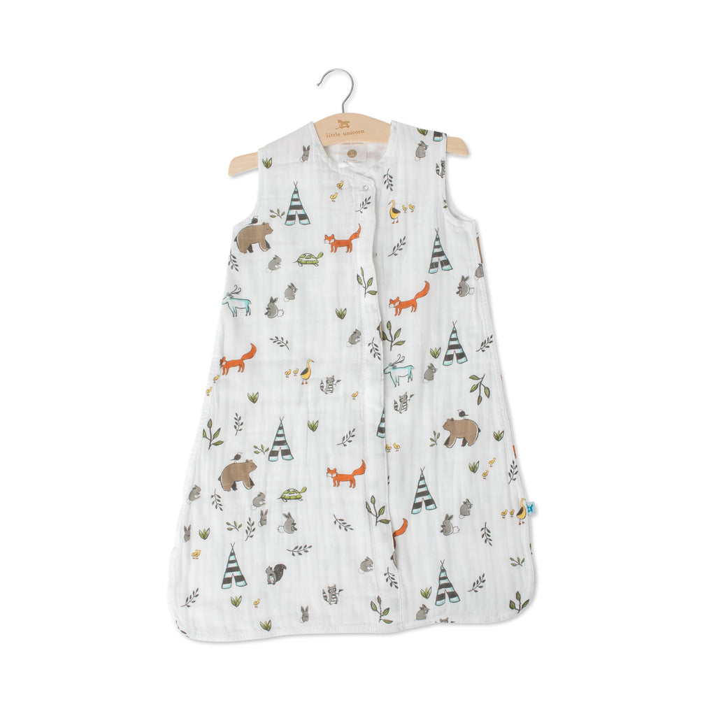 Little Unicorn Cotton Muslin Sleep Bag Small Forest Friends Age 0-6M Boy