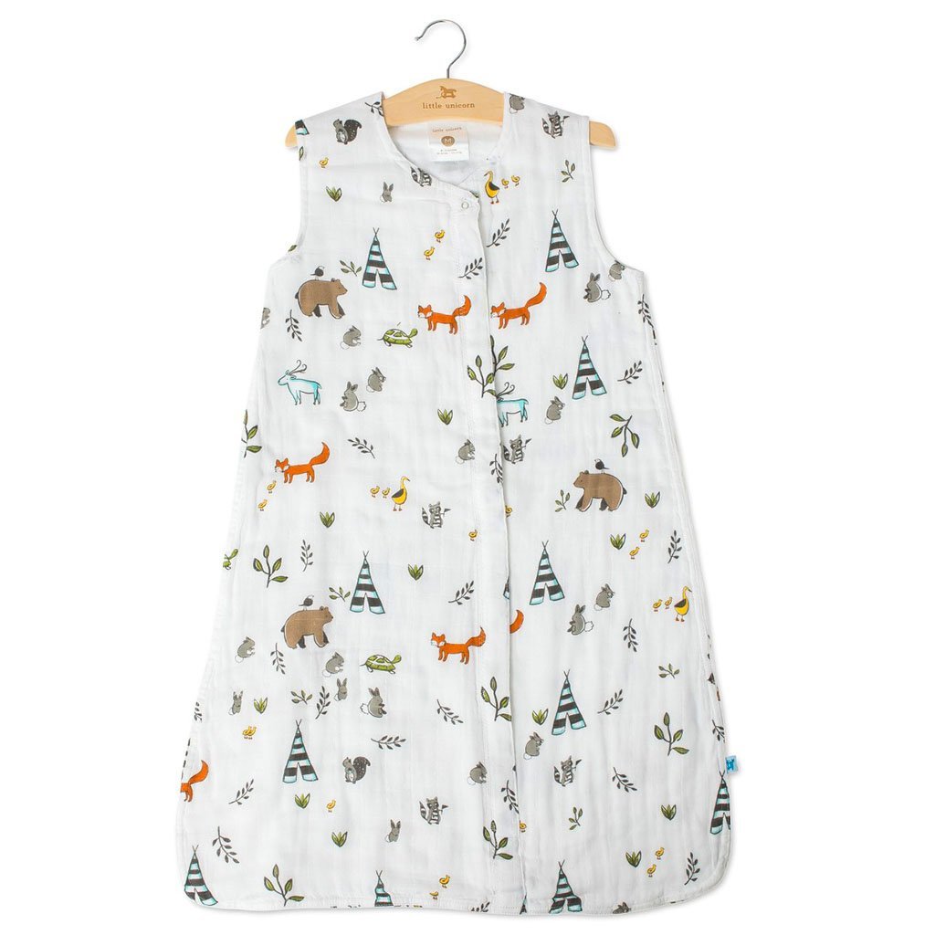 Little Unicorn Cotton Muslin Sleep Bag Small Forest Friends Age 0-6M Boy
