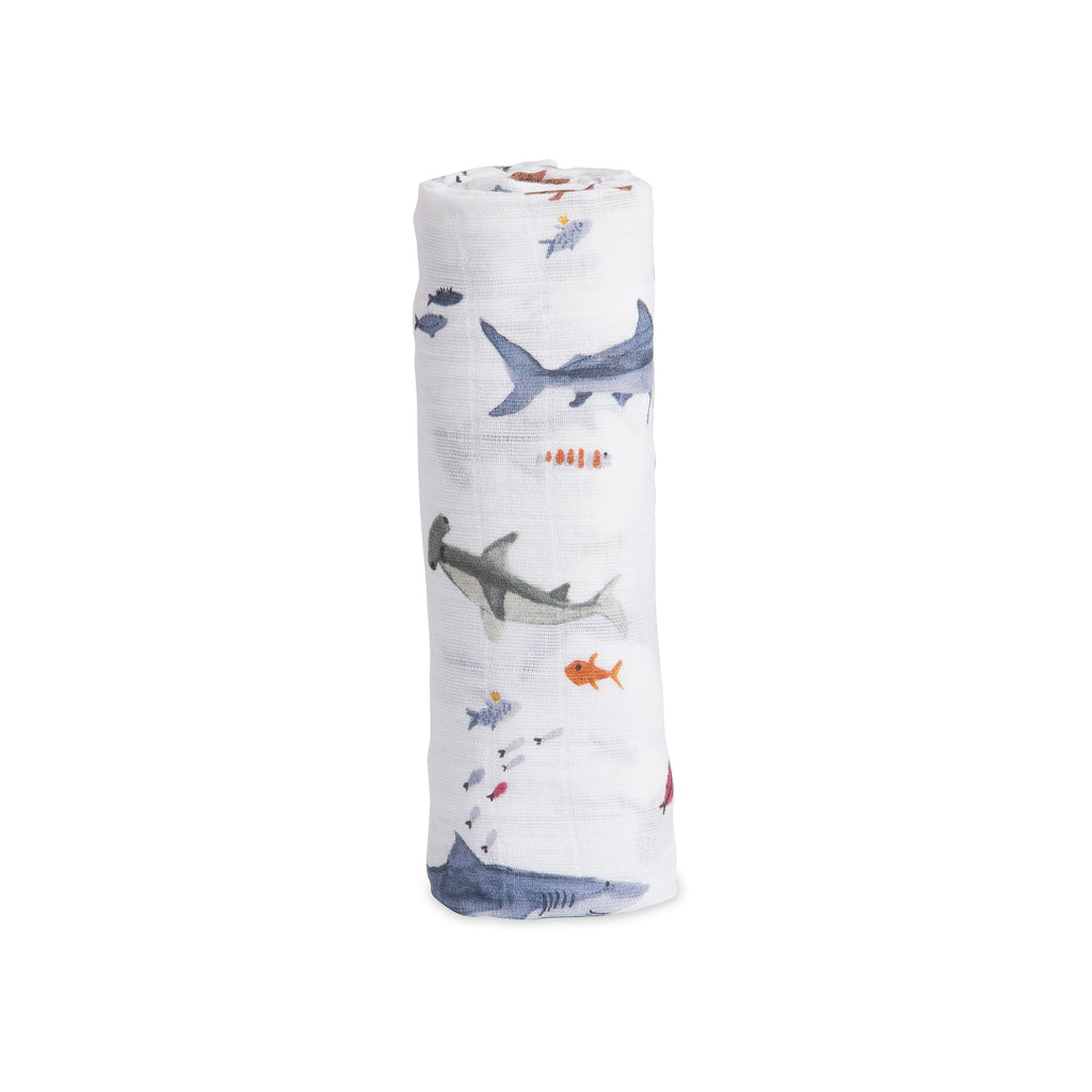 Little Unicorn Cotton Muslin Swaddle Shark Age 0+ Boy