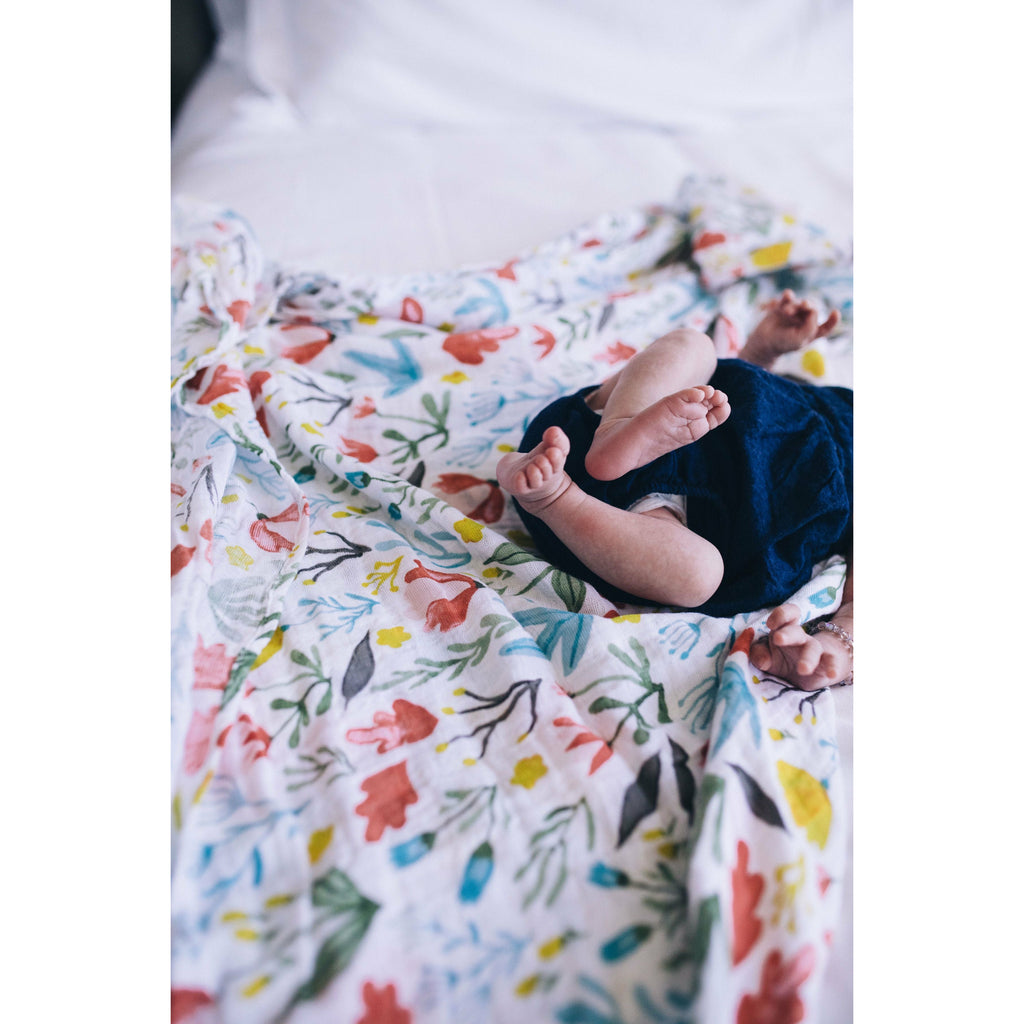 Little Unicorn Cotton Muslin Swaddle Single - Meadow Age-Newborn & Above
