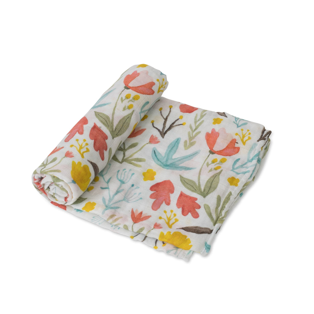 Little Unicorn Cotton Muslin Swaddle Single - Meadow Age-Newborn & Above