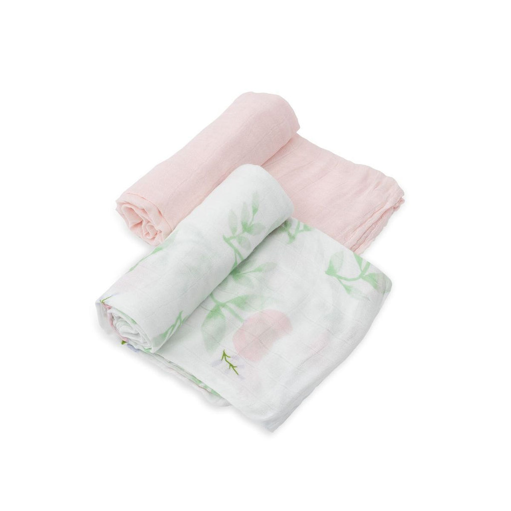 Little Unicorn Deluxe Muslin Swaddle 2 Pack Set Blush Peony Age 0+ Girl