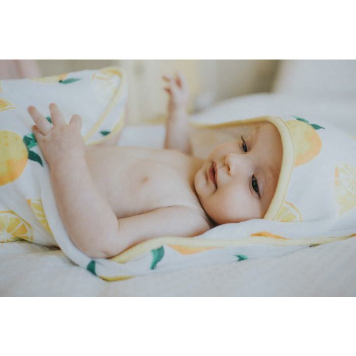 Little Unicorn Hooded Towel & Washcloth Set Lemon Age 0-3Y Unisex