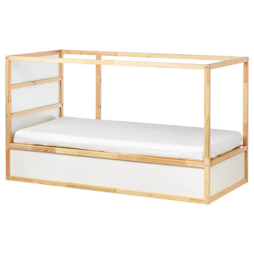Kura Reversible Bed, White/Pine Age 6Y+