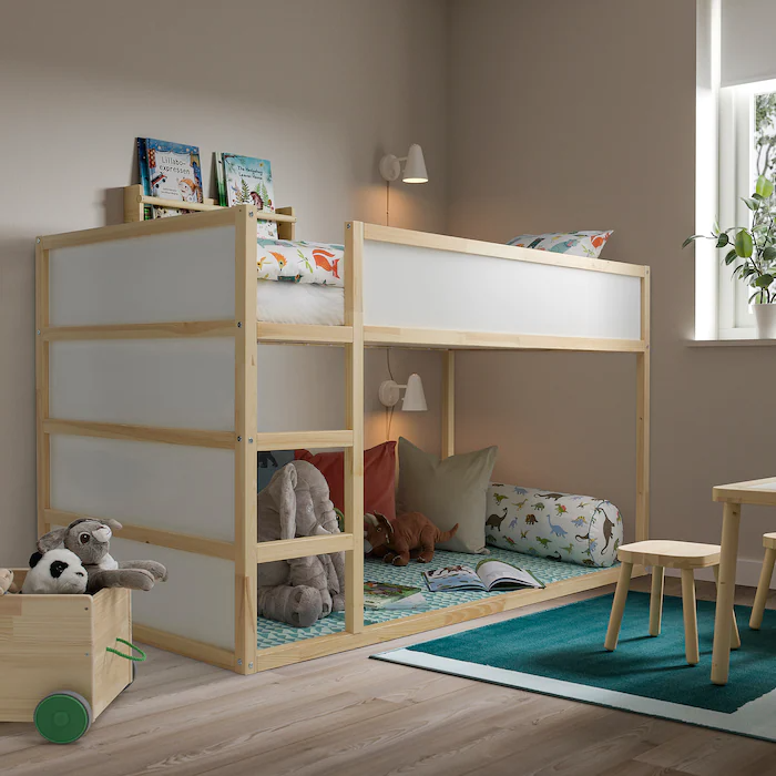 Kura Reversible Bed, White/Pine Age 6Y+