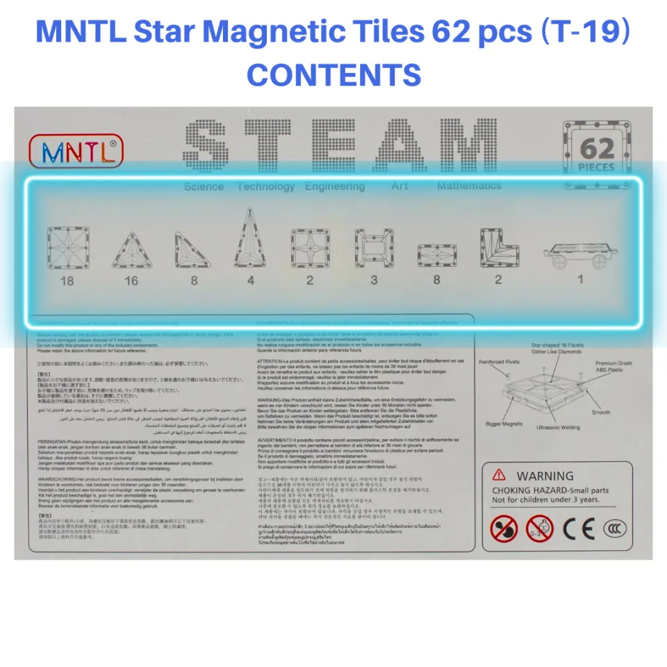 Pibi MNTL  62 Pieces Basic Teaching Toy Set (Classic)  Age- 3 Years & Above