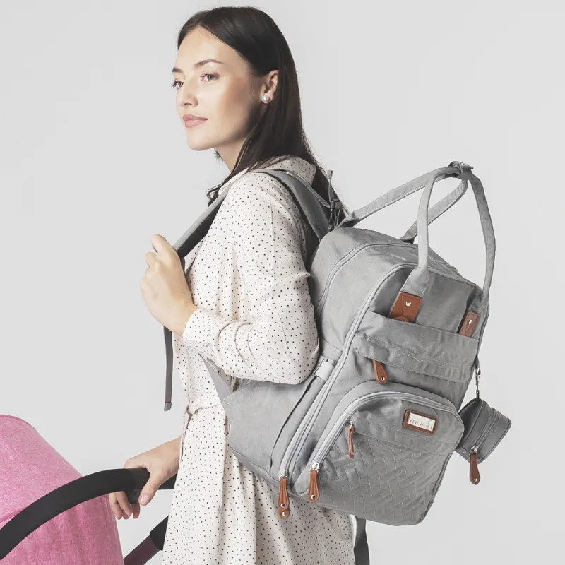 MOON Kary Me Diaper Bag Backpack Unisex Light Grey 30 x 20 x 41 cm Light Grey Age-Adults