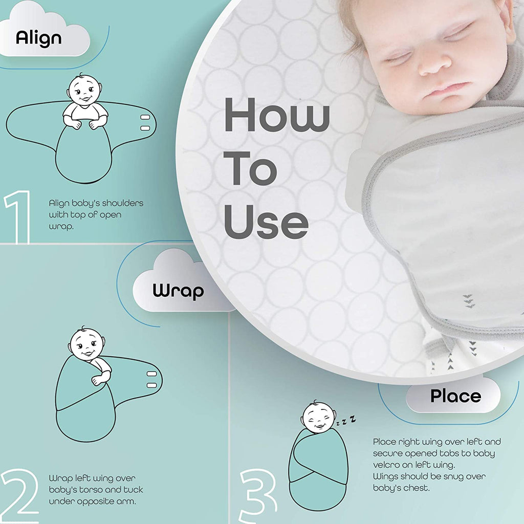 Moon Organic Swaddler Pack Of 2-Grey 2-4M/4-6M