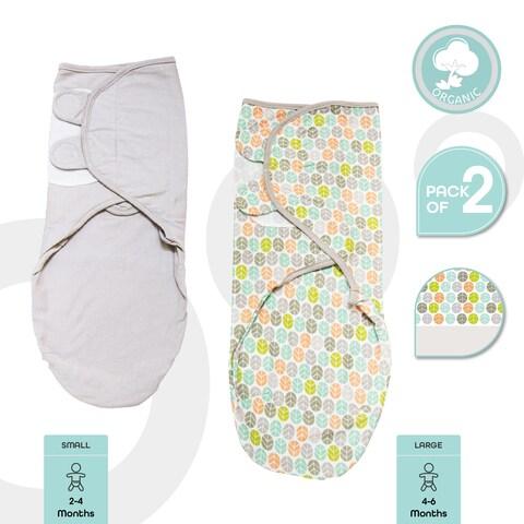 Moon Organic Swaddler Pack Of 2-Grey 2-4M/4-6M