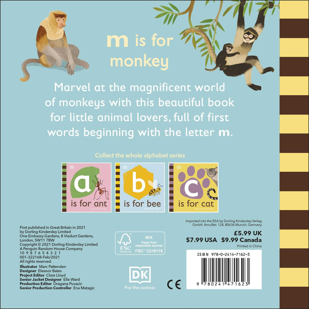 M is for Monkey Board book