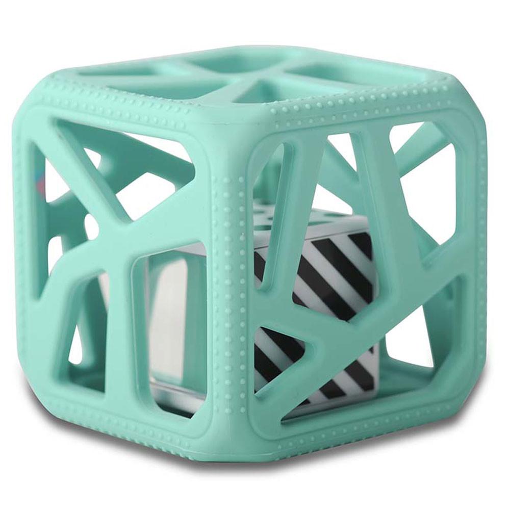 Munch Baby Chew Cube - Easy Grip Teether Rattle - Mint 3M+