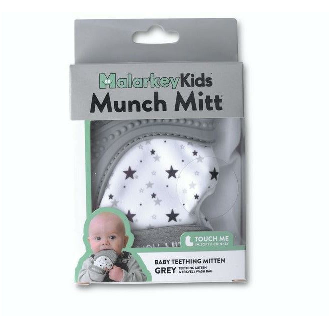 Munch Baby Munch Mitt -Stars - Grey 3-7M
