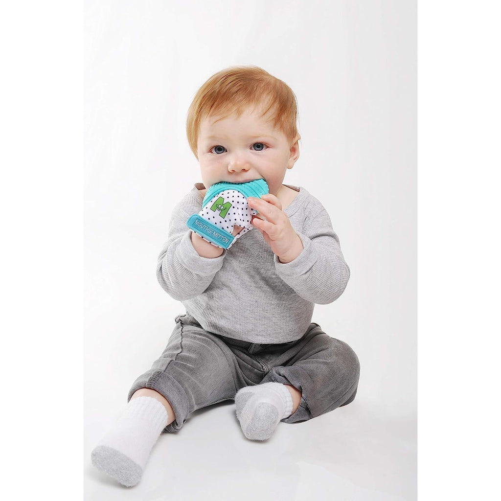 Malarkey Kids Munch Mitt Polka Dots Aqua Blue Age- 3 Months & Above