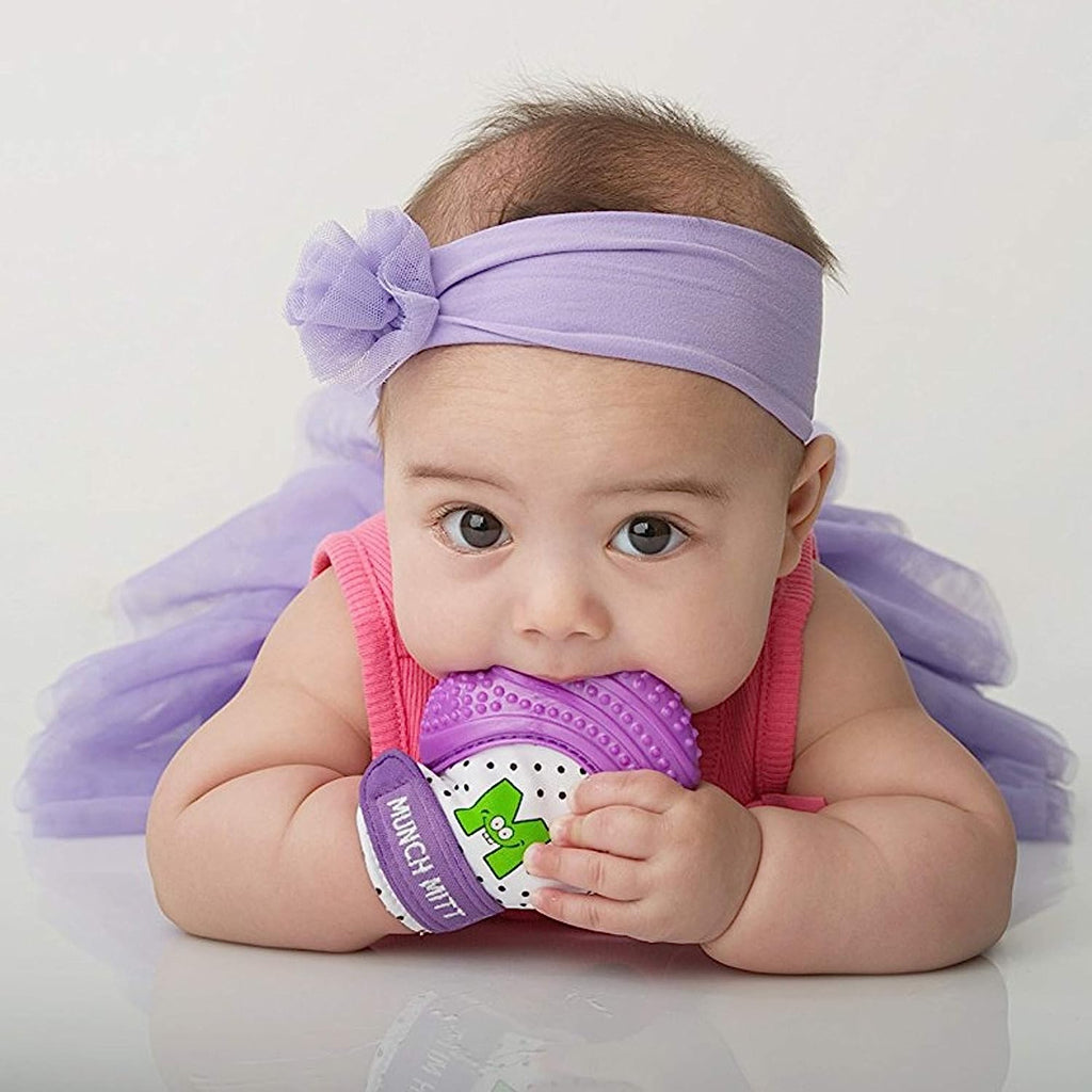 Malarkey Kids Munch Mitt Polka Dots Purple Age- 3 Months & Above