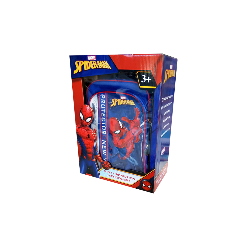 Marvel Spiderman 16" Backpack & 5 In 1 Set Kids