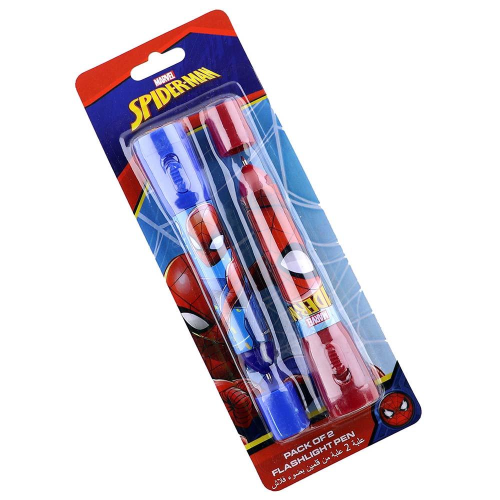 Marvel Spiderman Set Of 2 Pens With Flashlight Kids