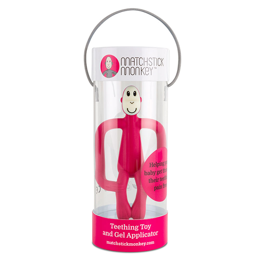 Matchstick Monkey Teether Rubine Pink Age-3 Months & Above
