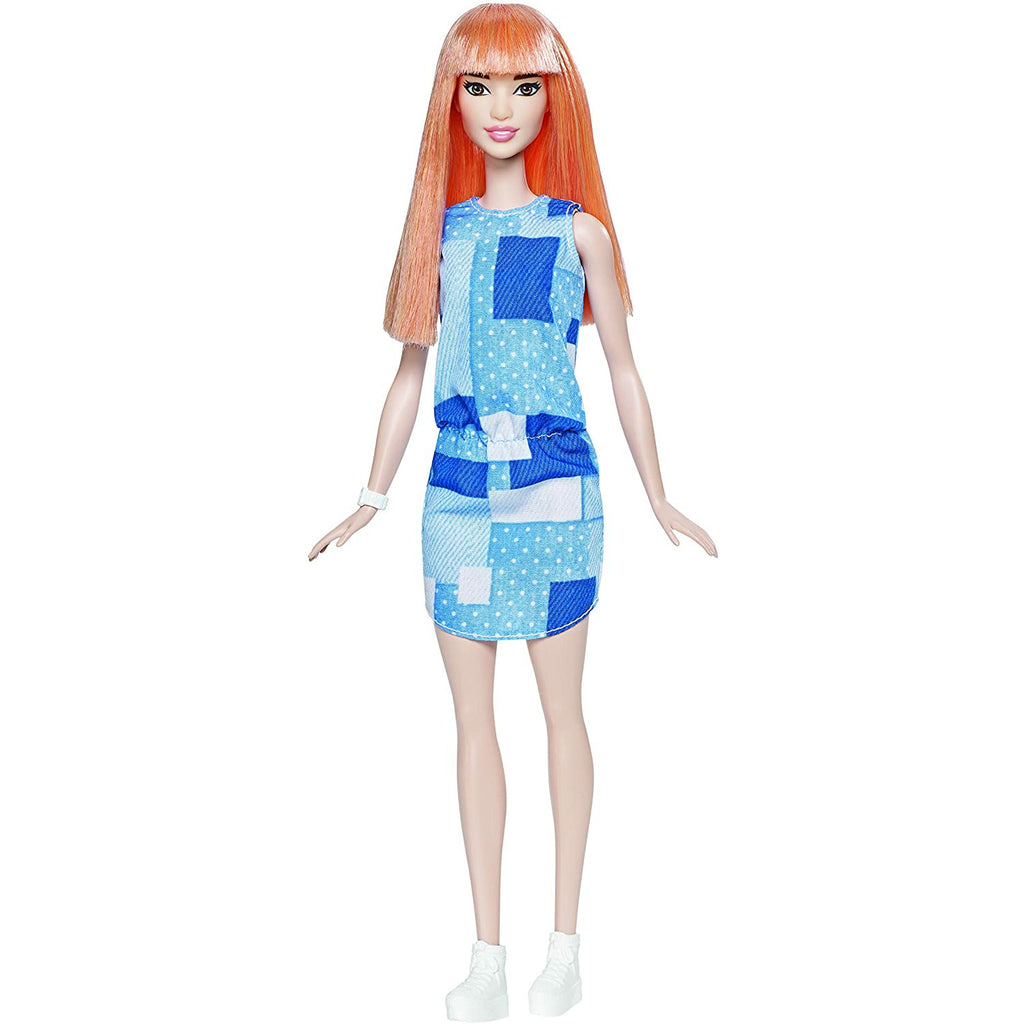Mattel Barbie Fashionistas Doll with Patchwork Denim Dress 3Y+
