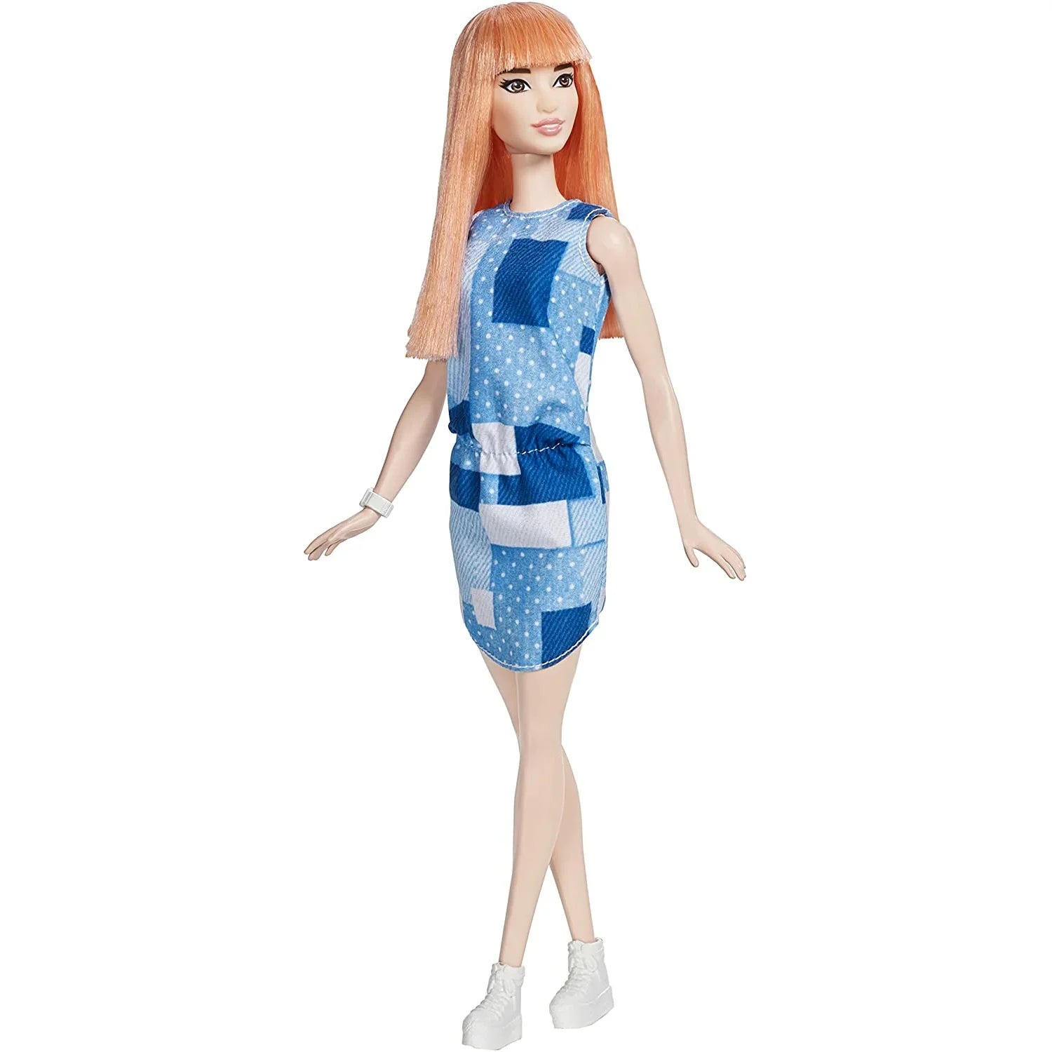 Mattel Barbie Fashionistas Doll with Patchwork Denim Dress 3Y+