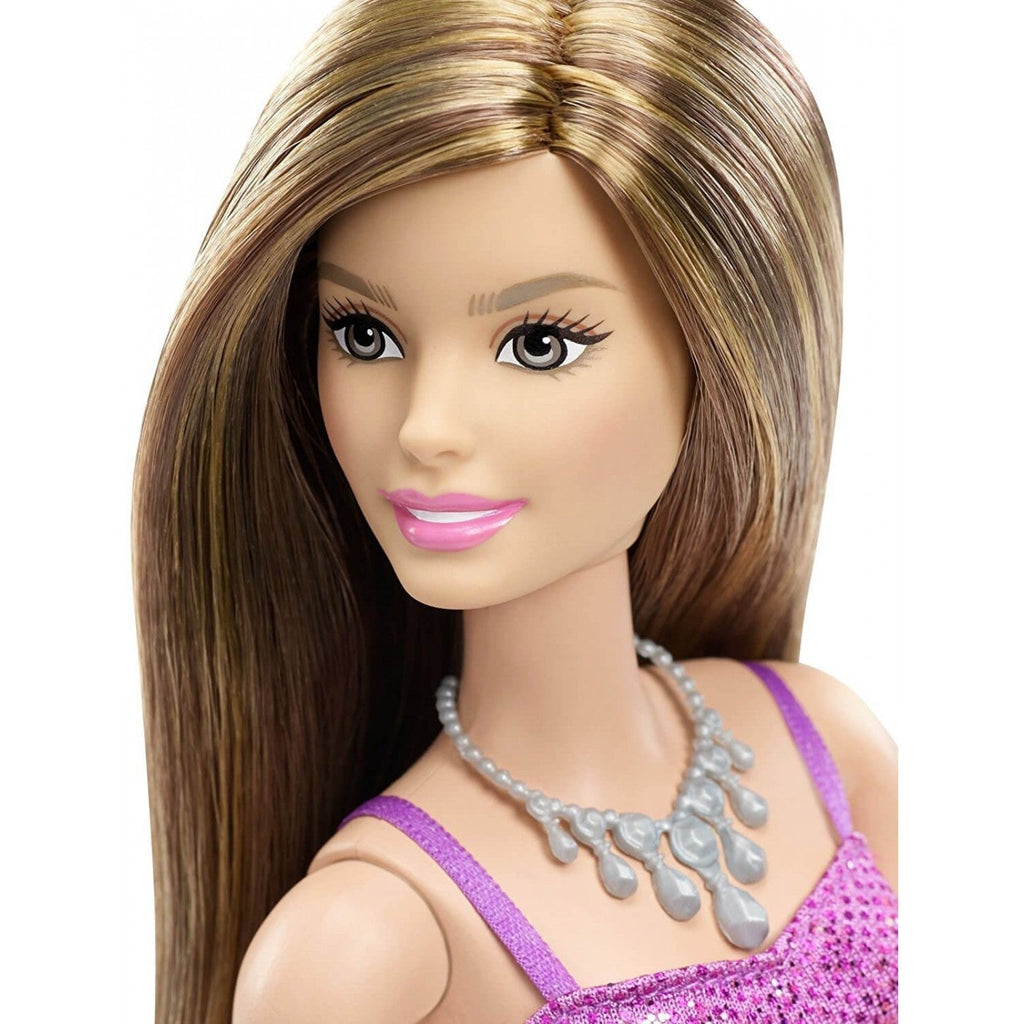 Mattel Barbie Modern Dress With Accessories Purple Dress Brunette Doll