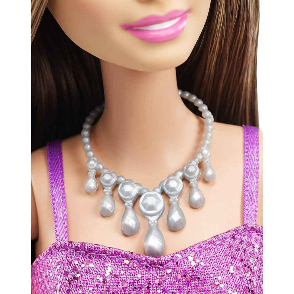 Mattel Barbie Modern Dress With Accessories Purple Dress Brunette Doll