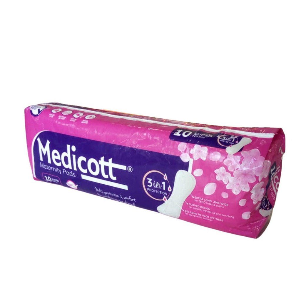 Medicott Maternity Pads with 3 in 1 Protection 10 Pack