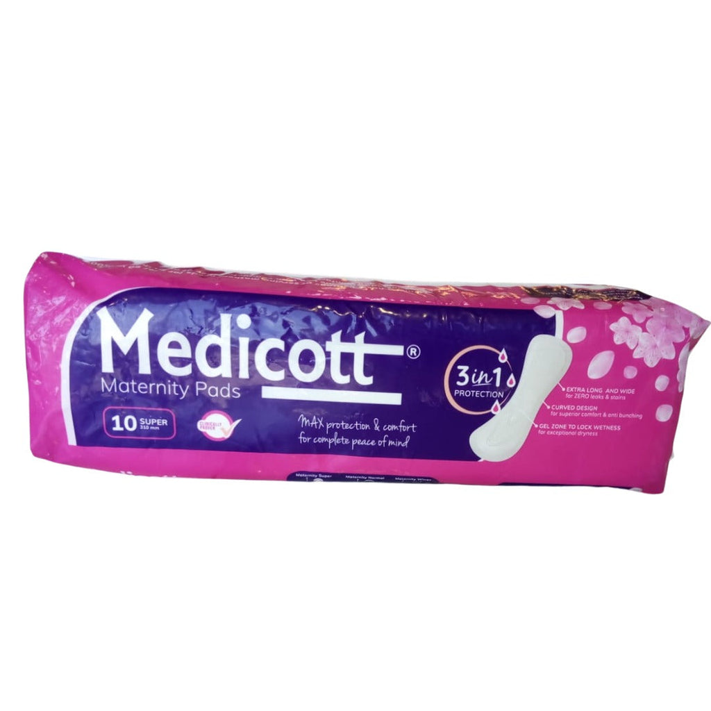 Medicott Maternity Pads with 3 in 1 Protection 10 Pack