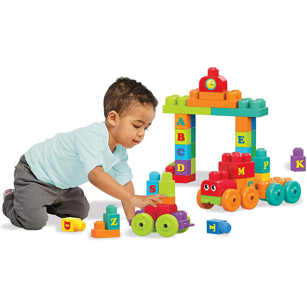 Mega Blocks ABC Learning Train 60 Pieces Multicolor Age-1 Year & Above