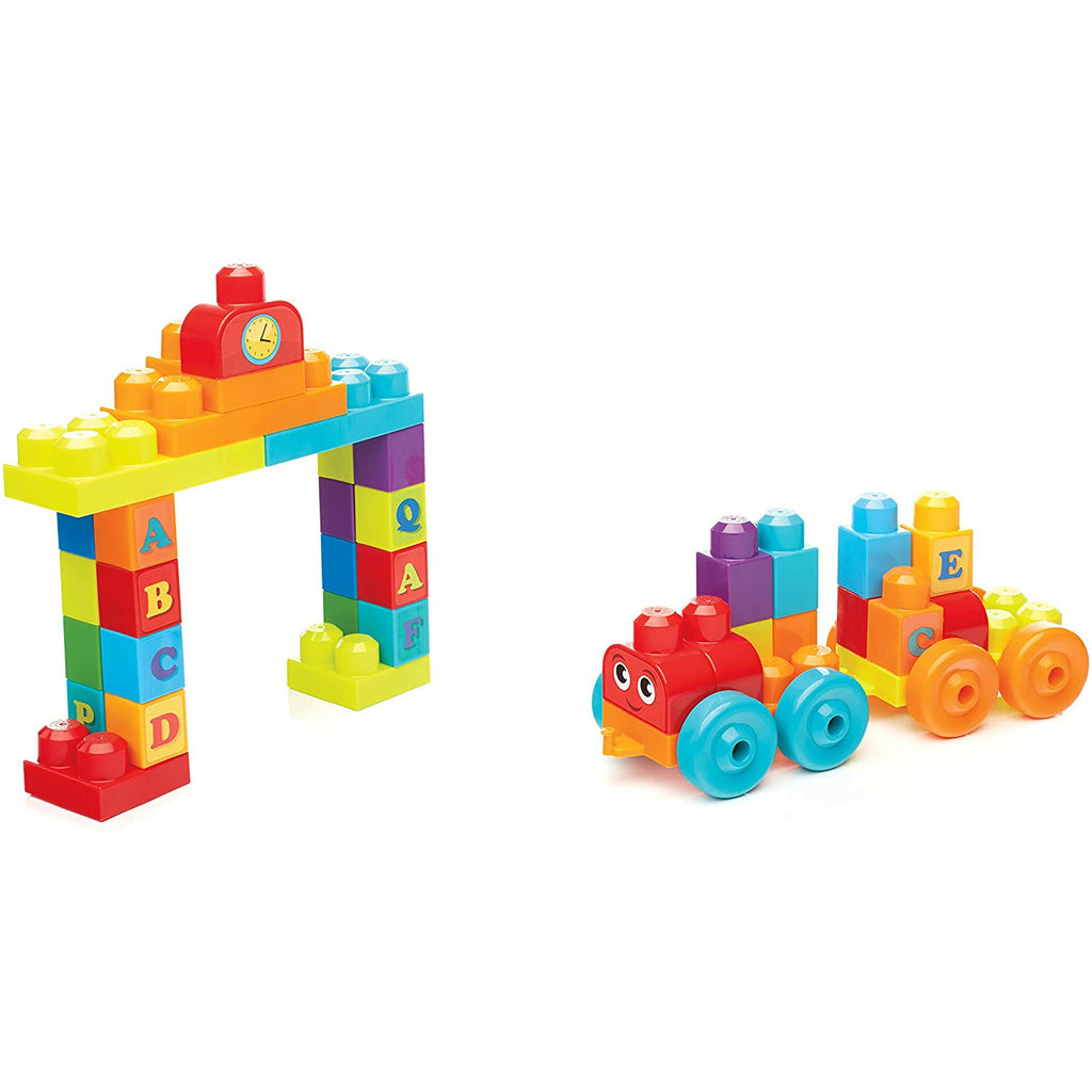 Mega Blocks ABC Learning Train 60 Pieces Multicolor Age-1 Year & Above