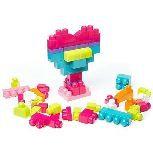 Mega Blocks Big Building Bag 60 Pieces Pink Age- 12 Months & Above