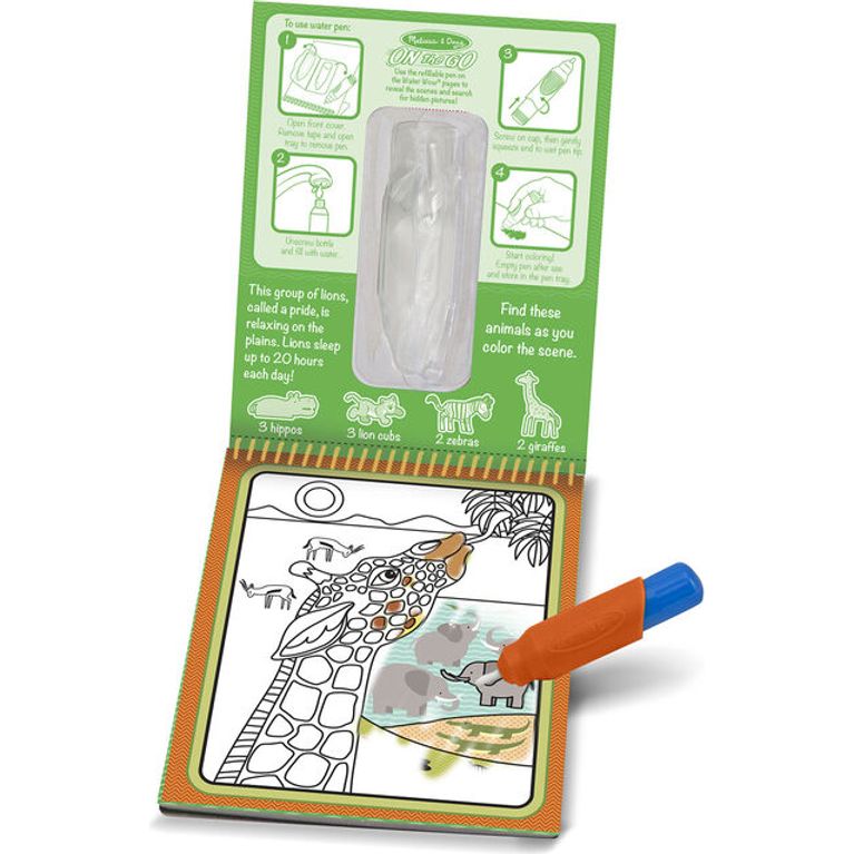 Melissa & Doug On the Go Reusable Water-Reveal Activity Pad Safari Age- 3 Years to 6 Years