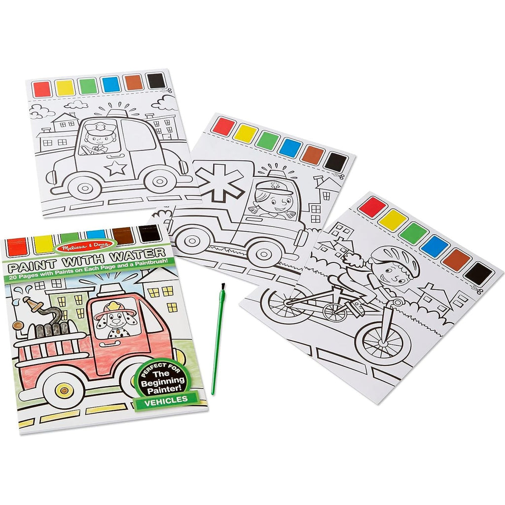 Melissa & Doug Paint With Water Vehicles Multicolor Age- 3 Years & Above