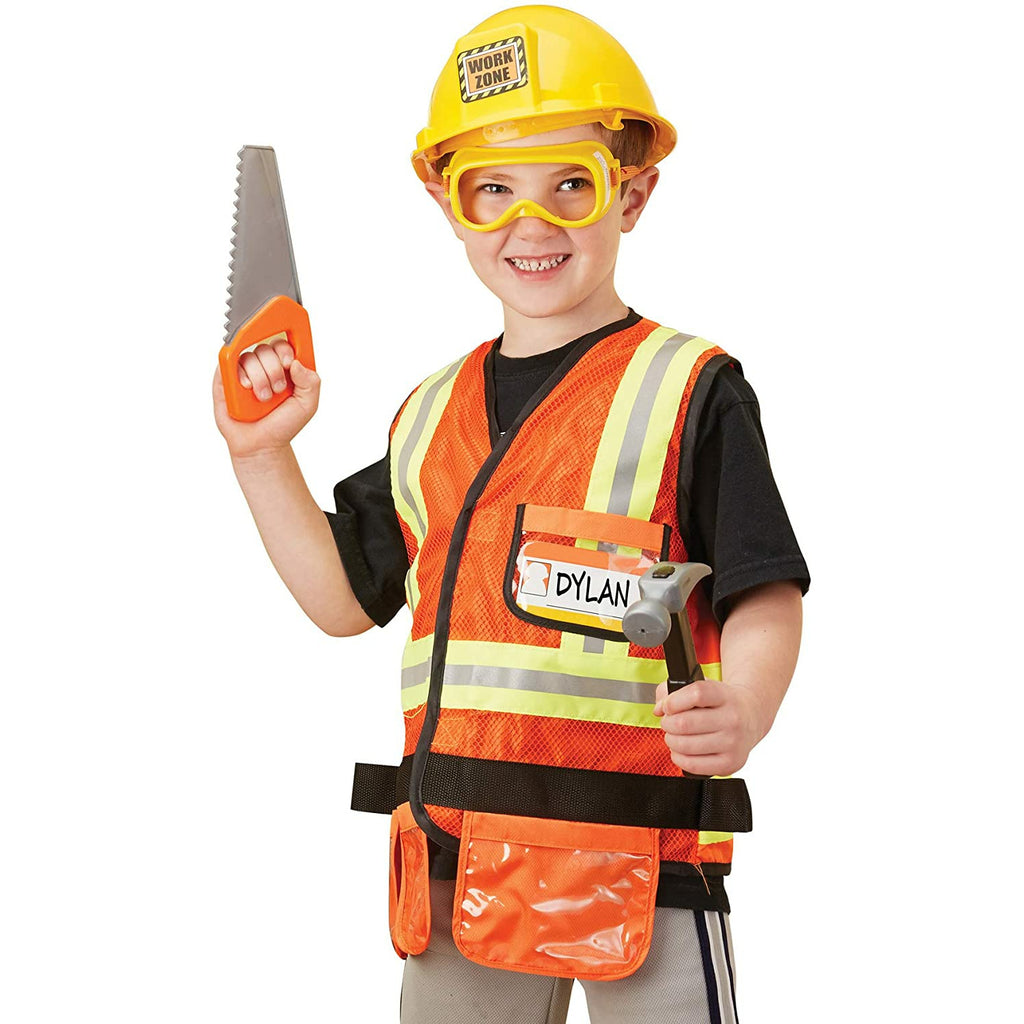 Melissa and Doug Construction Worker Role Play Costume Set Age 3-6Y