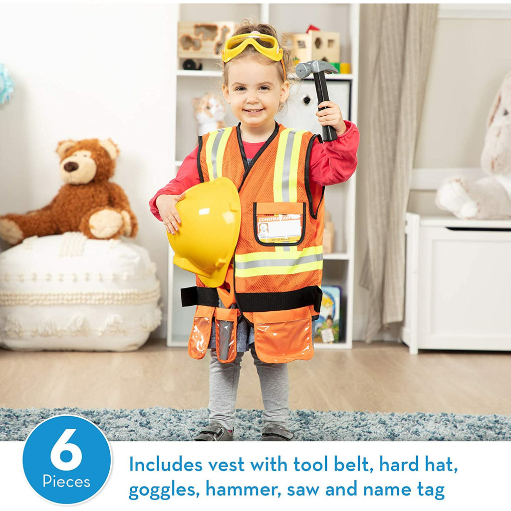 Melissa and Doug Construction Worker Role Play Costume Set Age 3-6Y