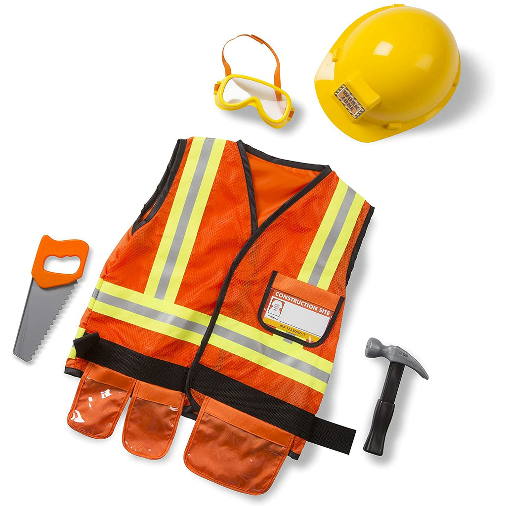 Melissa and Doug Construction Worker Role Play Costume Set Age 3-6Y