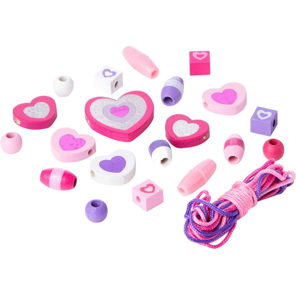 Melissa and Doug Melissa and Doug Shimmering Hearts Wooden Bead Set Age 4Y+