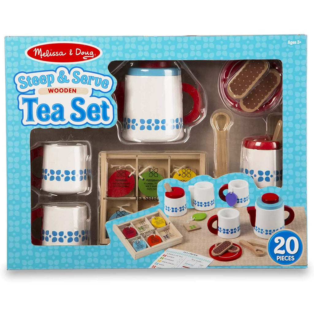 Melissa and Doug Wooden Steep & Serve Tea Set Age 3Y+