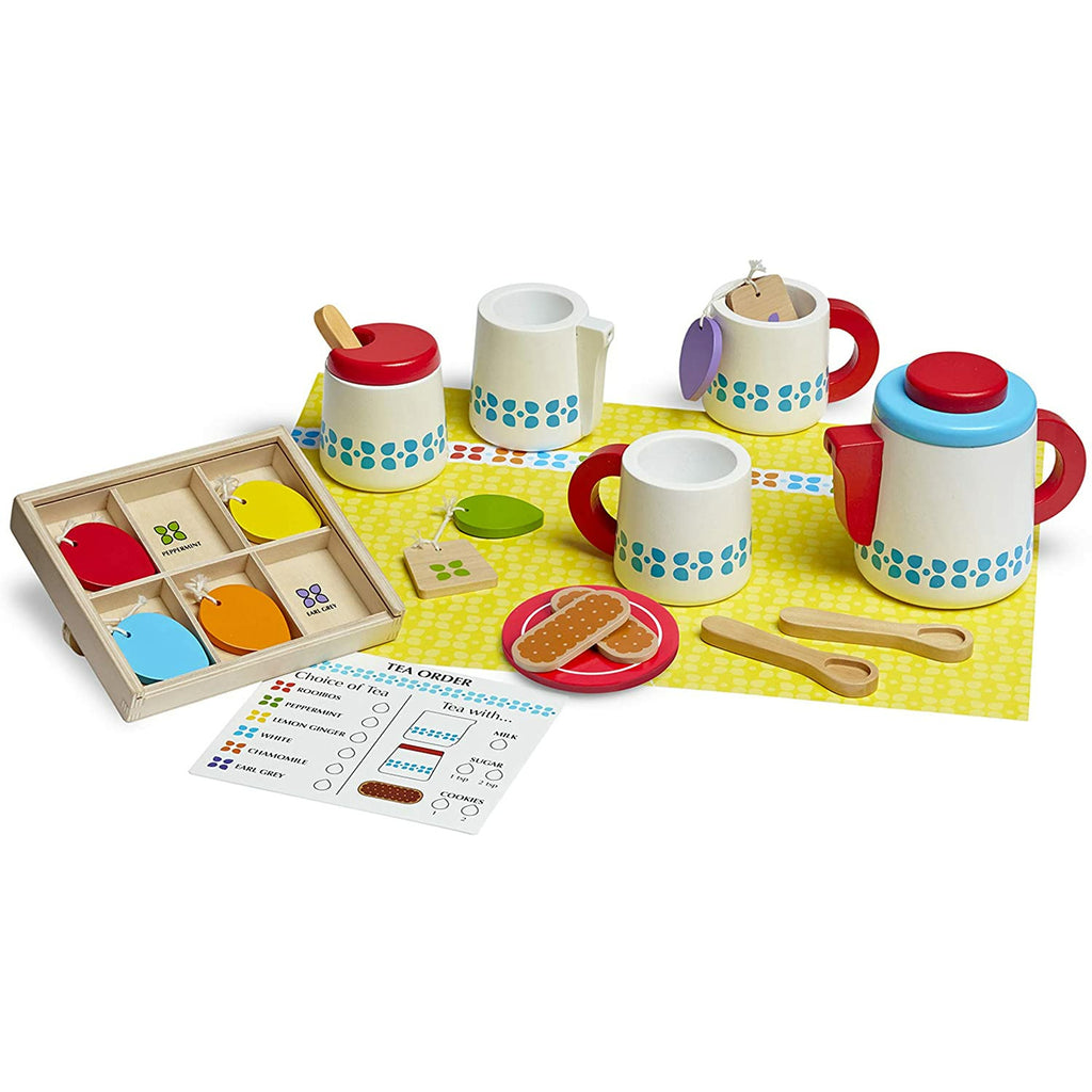 Melissa and Doug Wooden Steep & Serve Tea Set Age 3Y+