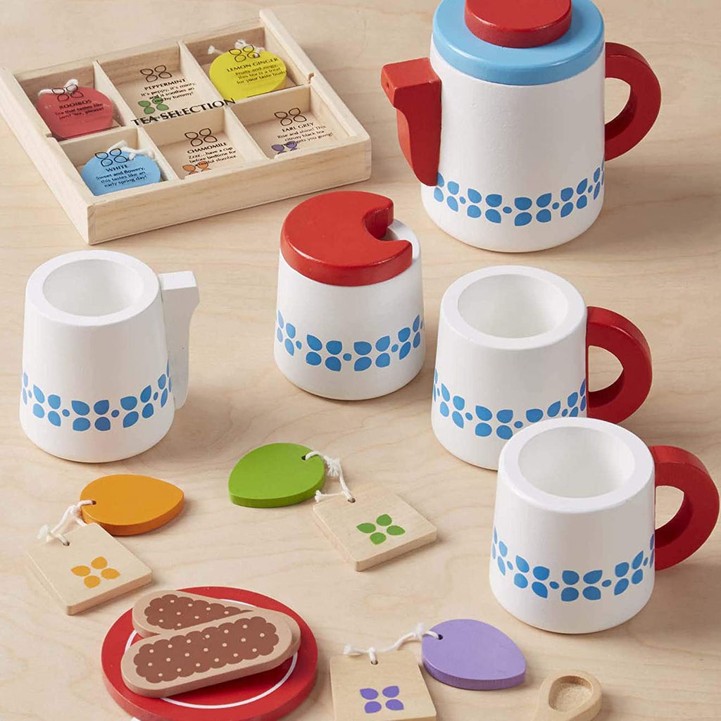Melissa and Doug Wooden Steep & Serve Tea Set Age 3Y+