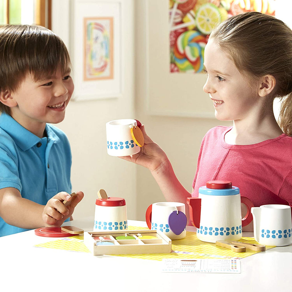 Melissa and Doug Wooden Steep & Serve Tea Set Age 3Y+