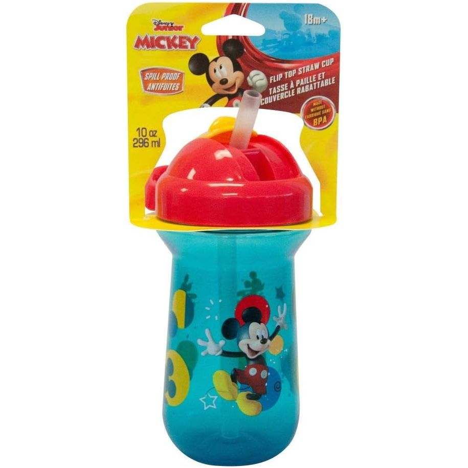 Mickey Flip Top Straw Cup Blue/Red Age  18 Months & Above